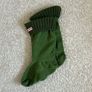 Hunter Fleece Tall Boot Socks Liners in Green